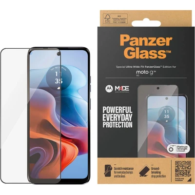Afbeelding van PanzerGlass Screenprotector Geschikt voor Motorola Moto G34 Ultra Wide Fit