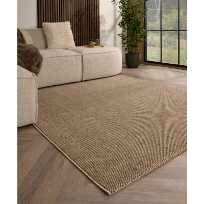 Afbeelding van Laagpolig Vloerkleed Loom Bruin 120x170 Cm