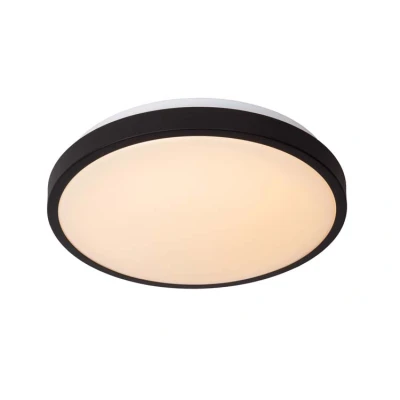 Afbeelding van Lucide DASHER Plafonnière Badkamer Ø 34,8 cm LED 1x18W 2700K IP44 Zwart