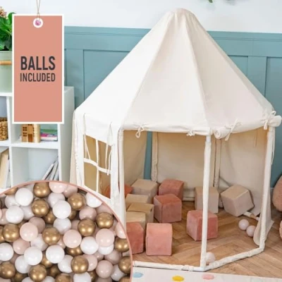 Afbeelding van KiddyMoon Tente de jeu, pliable, avec 300 balles, pour enfants, tonnelle, facile à monter, jouer l&#039;intérieur et l&#039;extérieur