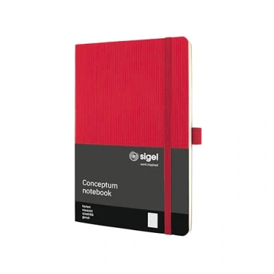 Afbeelding van Sigel Si Co324 Notitieboek Conceptum Pure Softcover A5 Rood Geruit