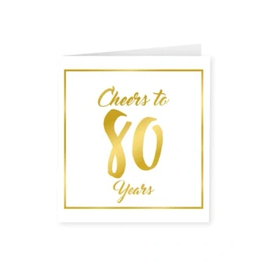 Afbeelding van Gold white cards 80 years