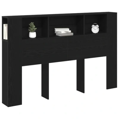 Afbeelding van vidaXL Hoofdbord Kast Zwart Eiken Engineered Hout 160,1 x 18,8 104,5 cm