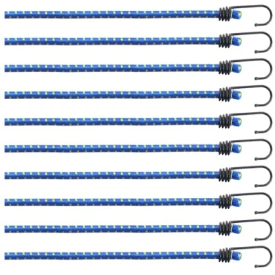 Afbeelding van COM FOUR® Rubberen spanbanden, 10 stuks, spanbanden met haken, elastische riemen voor het vastzetten van de lading, spangordel
