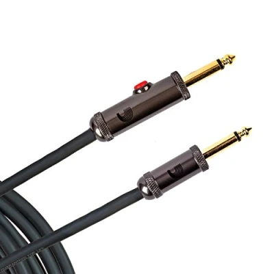 Afbeelding van D&#039;Addario gitaarkabel, stroomonderbrekerkabel, vergrendelingsschakelaar voor dempen bij het wisselen van instrumenten, 7,62 meter, rechte uiteinden