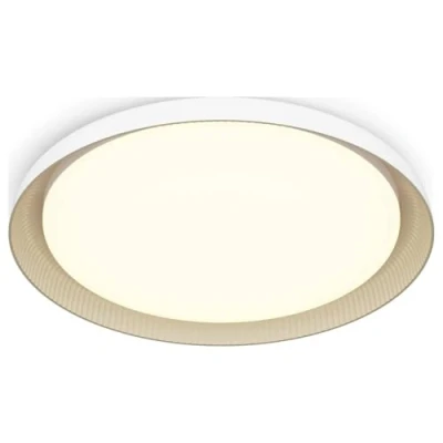 Afbeelding van Philips Pebblo plafondlamp Ultra Efficient SceneSwitch lichttechnologie 10W Warmwit licht Wit met goud design Bespaar op energiekosten