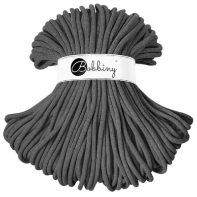 Afbeelding van Bobbiny Jumbo gevlochten macramé koord 9 mm (antraciet) 100 m
