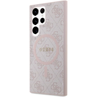 Afbeelding van Guess 4G Back Case (MagSafe Compatible) Geschikt voor Samsung Galaxy S24 Ultra (S928) Roze