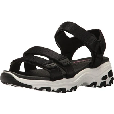 Afbeelding van Skechers Sport D&#039;LITES Outdoorsandalen, Dames, Maat: 38, Black Textiel