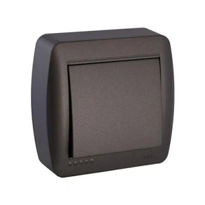 Afbeelding van Lichtschakelaar Solera Mural 7,4 x 7,2 2,8 cm 250 V 10 A Bipolair Grafiet