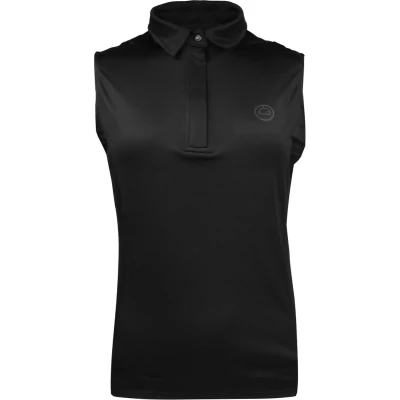 Afbeelding van Montar Poloshirt Fiona Mouwloos Zwart XL