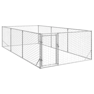 Afbeelding van vidaXL Hondenkennel voor buiten met deur 2x4x1 m gegalvaniseerd staal