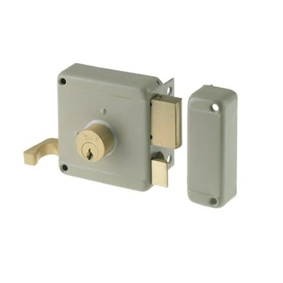 Afbeelding van YALE Oplegdeurslot met vaste buitencilinder doornmaat 50 mm messing din rechts