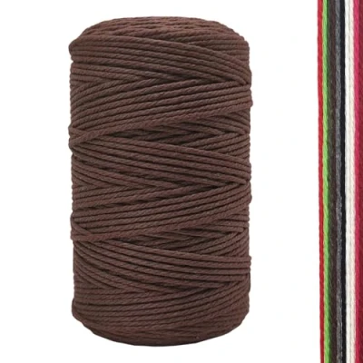 Afbeelding van Macramé katoengaren, 2 mm x 300 m, knutselgaren, bruin (2 mm)