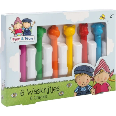 Afbeelding van Fien &amp; Teun waskrijtjes creatief speelgoed tekenen voor peuters, kleuters boerderij dieren Bambolino Toys Vanaf 3 jaar