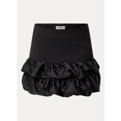 Afbeelding van Sandro dames Minirok met stretch in de kleur Zwart, maat: 38