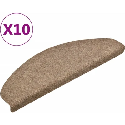 Afbeelding van Trapmatten zelfklevend 10 st 65x21x4 cm naaldvilt crmekleurig