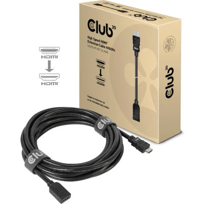 Afbeelding van club3D CAC 1325 HDMI kabel Aansluitkabel A stekker, bus 5.00 m Zwart