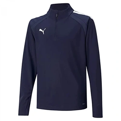 Afbeelding van Puma Teamliga Longsleeve voor kinderen, Maat: 116, Peacoat/ white