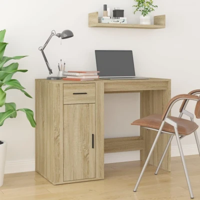 Afbeelding van Bureau 100x49x75 cm bewerkt hout sonoma eikenkleurig