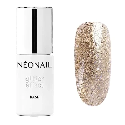 Afbeelding van NEONAIL nagellak, semi permanent, basislak, 7,2 ml, uv gel, glitter, base gold, twinkle nail art