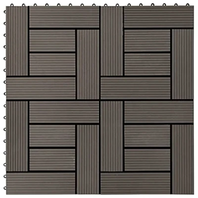 Afbeelding van Terrastegels 30x30 cm 1 m² HKC donkerbruin 11 st