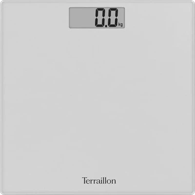 Afbeelding van TERRAILLON TSQUARE SILVER personenweegschaal, compact en ultraplat, 26 cm x cm, glasplaat, groot LCD display, capaciteit 180 kg schaal 100 g zilver