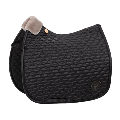 Image de Eskadron Platinum Tapis de Selle Dressage Satin Cloud Noir Poney