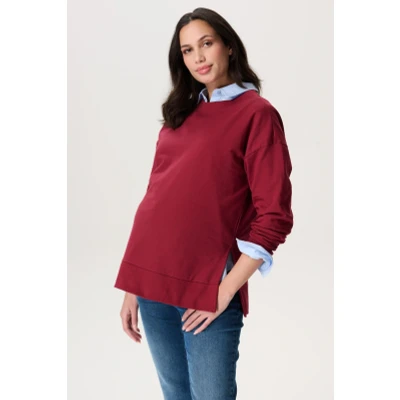 Afbeelding van Zwangerschapstrui met voedingsfunctie Alta Tibetan Red XSmall 95% Organisch katoen / 5% Elastomeer Zwangerschapstruien Zwangerschapskleding