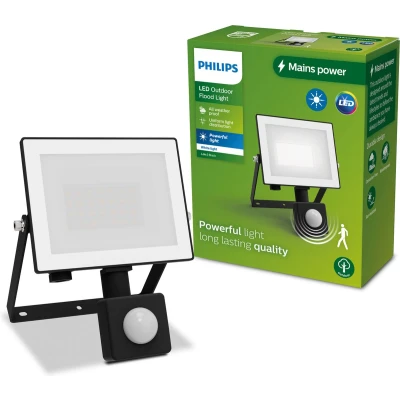 Afbeelding van Philips Lois floodlight Zwart 20W Helder warm licht; 3000K Bewegingssensor Verstraler