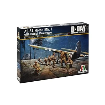 Afbeelding van 1:72 Italeri 1356 AS.51 Horsa Mk.I with British Paratroops 75 Anniversary D Day 1944 2019 Plastic Modelbouwpakket