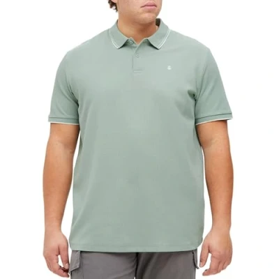 Afbeelding van JACK&amp;JONES PLUS JJEAUSTIN POLO SS NOOS PLS Heren Poloshirt Iceberg Green Play