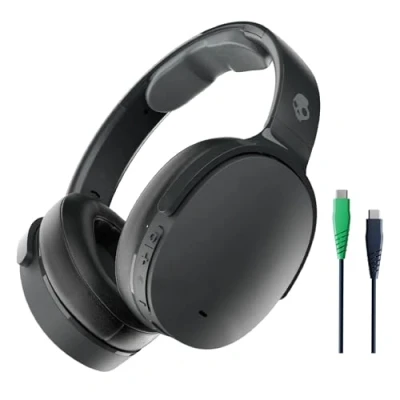 Afbeelding van Skullcandy Hesh ANC Draadloze over ear hoofdtelefoon met ruisonderdrukking, 22 uur batterij, microfoon, werkt iPhone, Android en Bluetooth apparaten, echt zwart