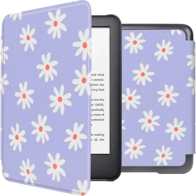 Afbeelding van imoshion Ereader Cover / Hoesje Geschikt voor Amazon Kindle (2022) 11th gen Design Sleepcover Bookcase zonder stand Flowers Distance
