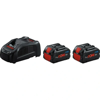 Image de Bosch Professional Batterie 18 V 5,5 Ah ProCORE (2x) + Chargeur Rapide