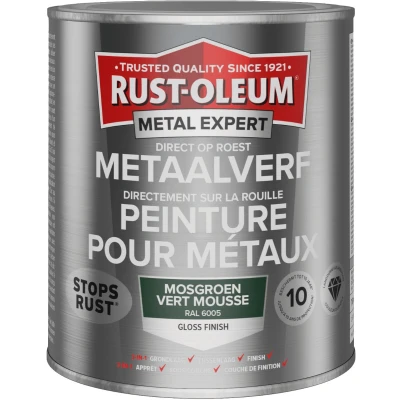 Afbeelding van Rust oleum metal expert metaalverf direct op roest hoogglans 750 ml, mosgroen