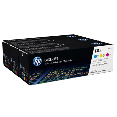 Image de Lot de 3 toners authentiques cyan/magenta/jaune HP LaserJet 131A