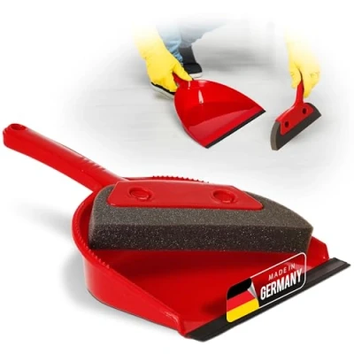 Afbeelding van Novaliv Schuimborstel, rood, schep en bezem, schuimrubberen handborstel