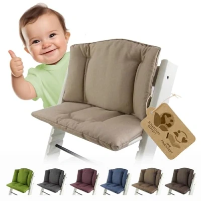 Afbeelding van BAMBINIWELT Vervangende kussenhoes geschikt voor de Stokke Tripp Trapp kinderstoel (beige gemêleerd)