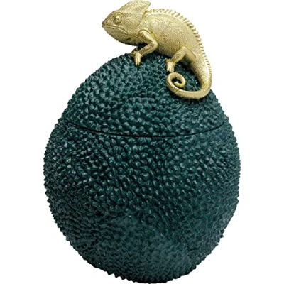 Afbeelding van KARE decoratieve doos Kameleon, hoogte 34 cm, donkergroen, goud