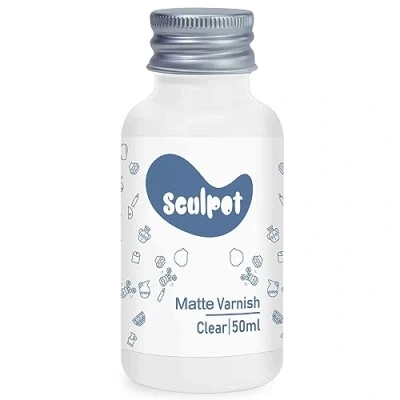 Afbeelding van Luchtdrogende matte kleilak, 50 ml, voor aan de lucht drogende klei, transparante lak, handwerk, waterdicht, mat