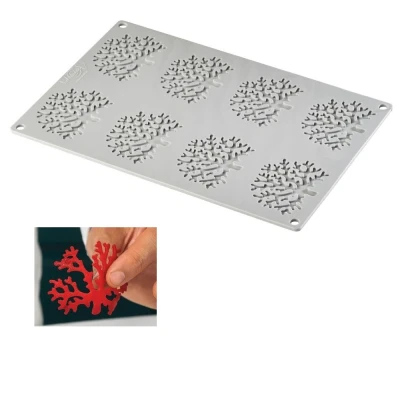 Afbeelding van Pavoni Siliconen Vorm Coral (8) Ø75x59mm 30x20cm