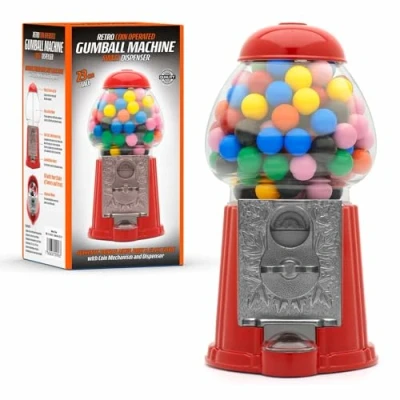 Afbeelding van Kauwgomballen automaat CKB Ltd Snoepautomaat voor echt geld Snoepmachine gumball machine snoepdispenser Rood kaugomballen