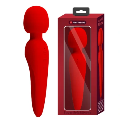 Afbeelding van Pretty Love Meredith Wand Vibrator 12 Standen Waterproof Rood