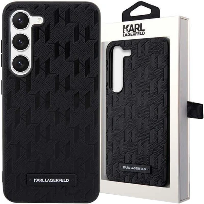 Afbeelding van Karl Lagerfeld KLHCS23SSAKLHPK S23 S911 hardcase koffer zwart Saffiano Mono Metal Logo