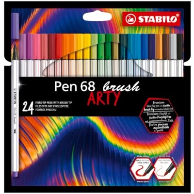 Afbeelding van Stabilo Pen 68 Brush Arty, Etui Van 24 Stuks, Assorti Brushpen