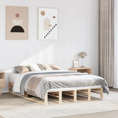 Afbeelding van vidaXL Bedframe zonder matras massief grenenhout 120x190 cm