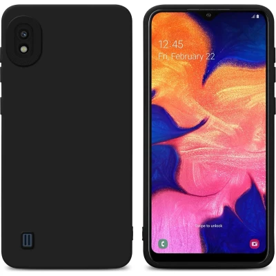 Afbeelding van Cadorabo Hoesje geschikt voor Samsung Galaxy A10 in Fluid ZWART Beschermhoes gemaakt van flexibel TPU silicone Cover Case