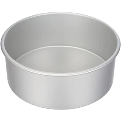 Image de DECORA, 0062613 Moule rond professionnel Ø 25 x 10 cm en aluminium anodisé, sans points de soudure, design professionnel.