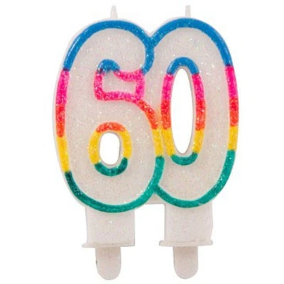 Image de Bougie 60 ans paillettes